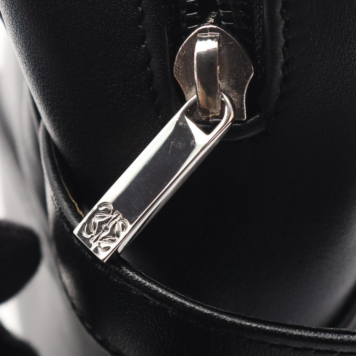LOEWE Leather Anagram Clutch — Black