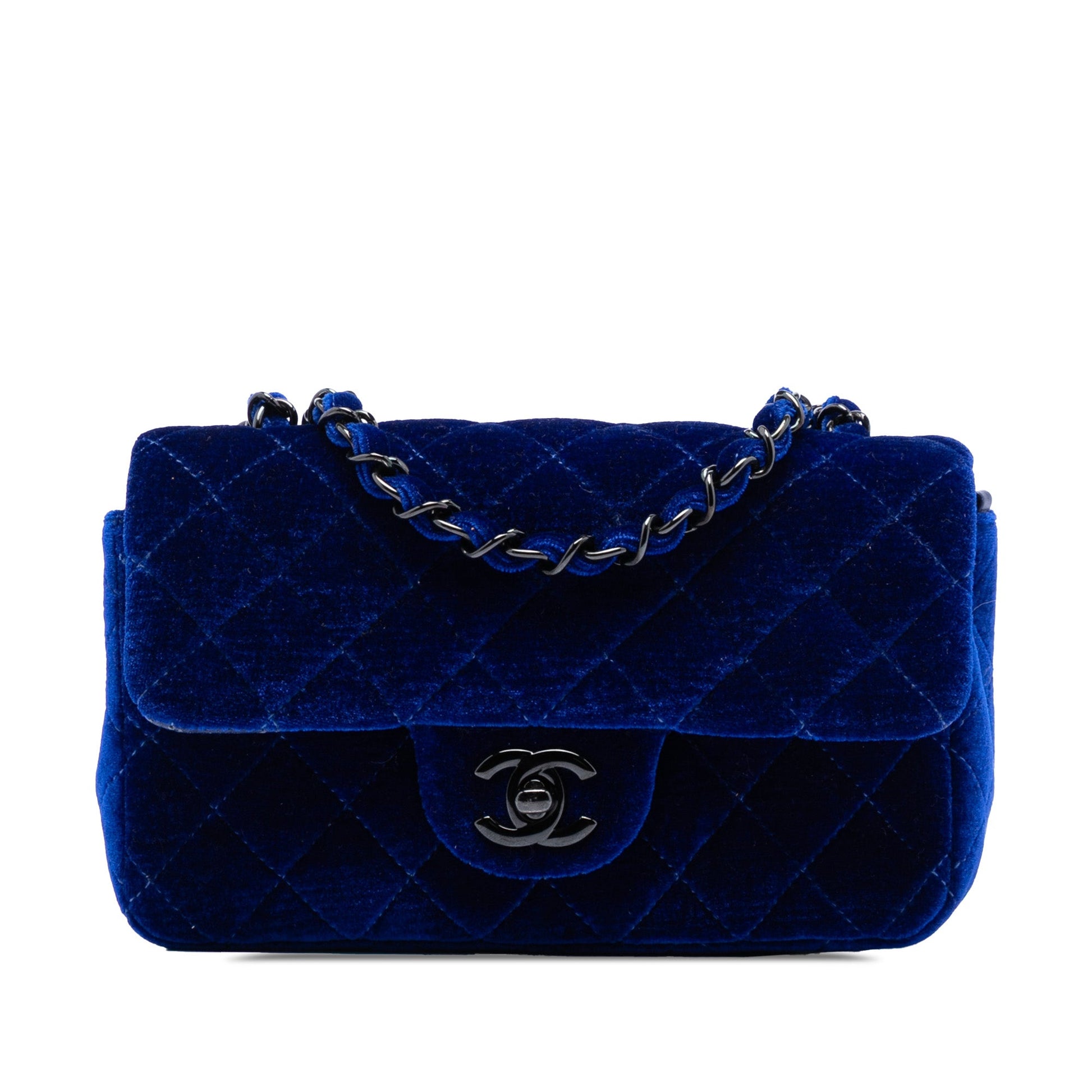 Chanel Mini Rectangular Classic Velvet Single Flap