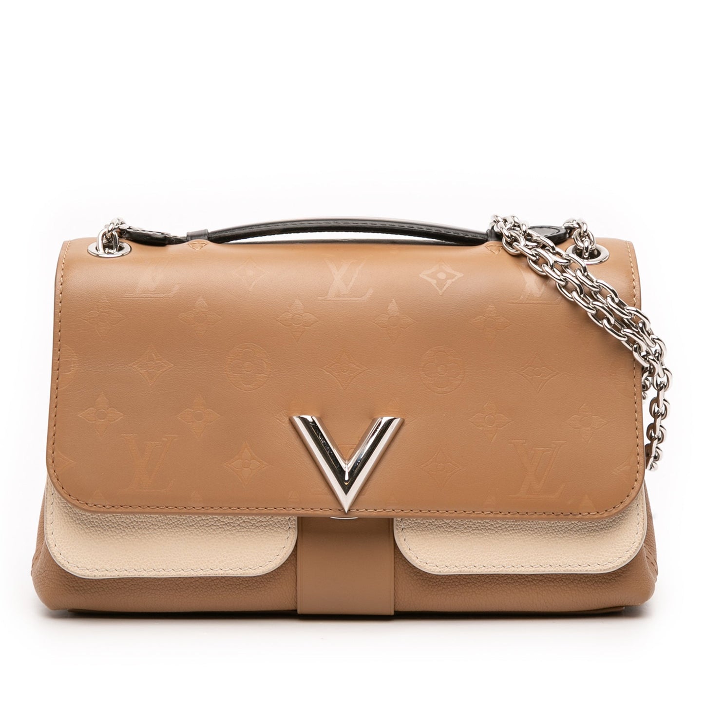 Louis Vuitton Bicolor Monogram Cuir Plume Ecume Very Chain Bag