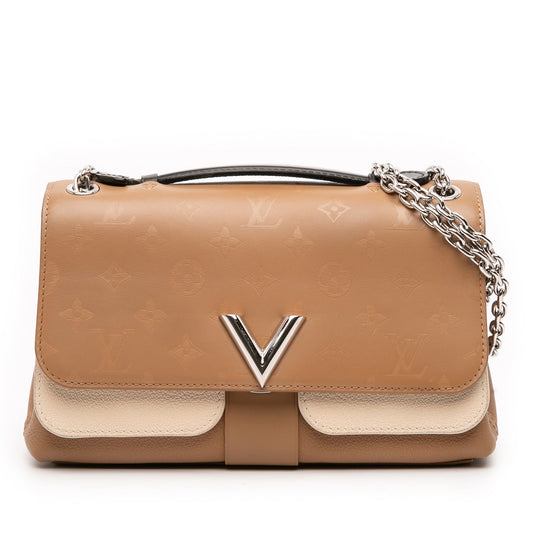 Louis Vuitton Bicolor Monogram Cuir Plume Ecume Very Chain Bag