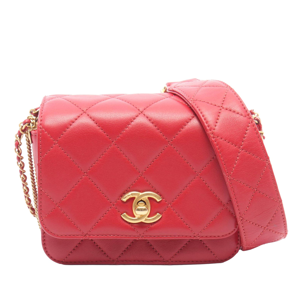 Chanel Mini quilted Lambskin Cambon Chains Flap