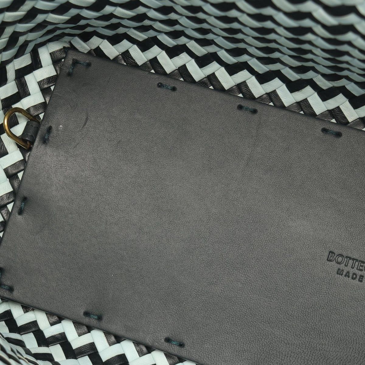 Bottega Veneta Bicolor Leather Intrecciato Tote