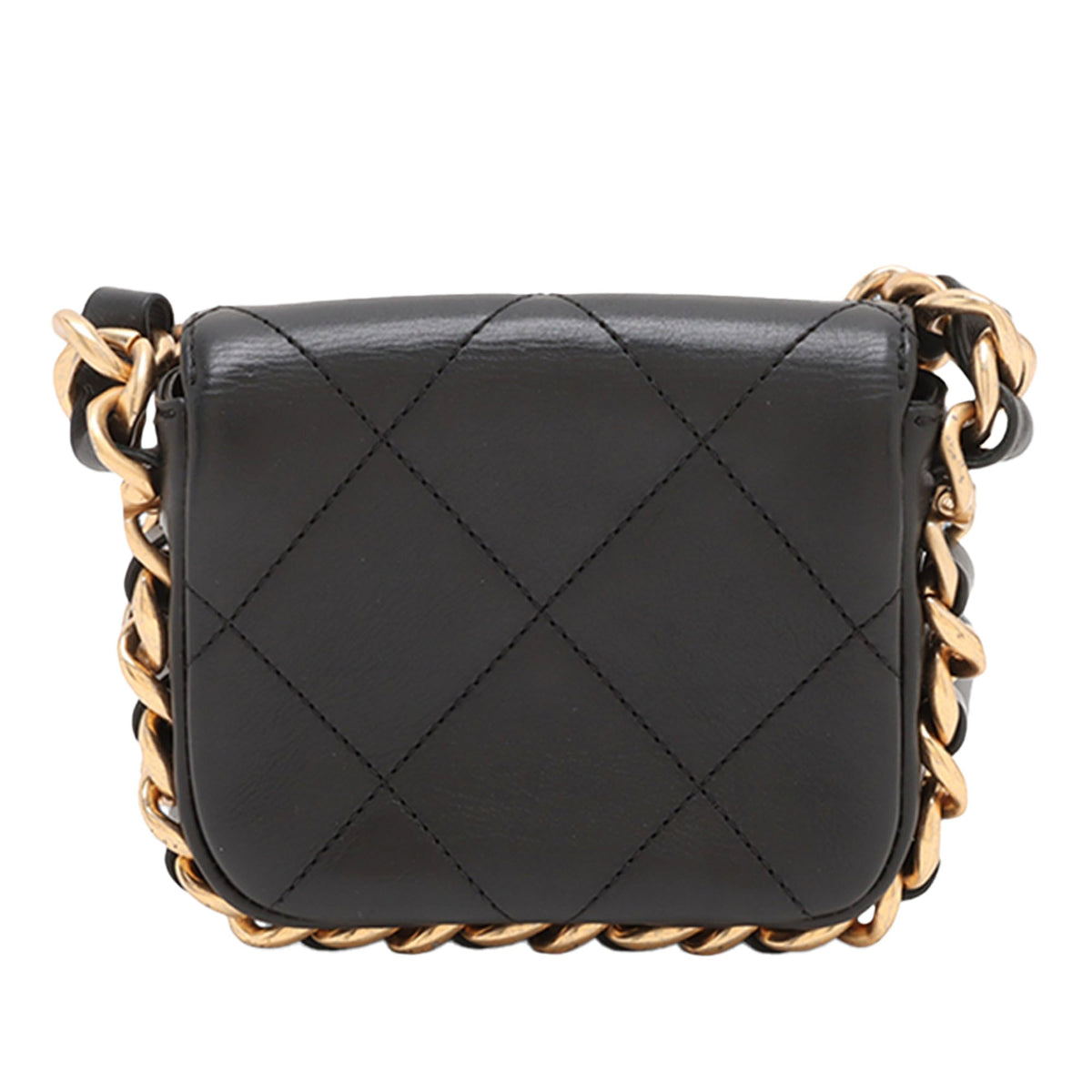 Chanel Micro Quilted Lambskin Single Flap — Black