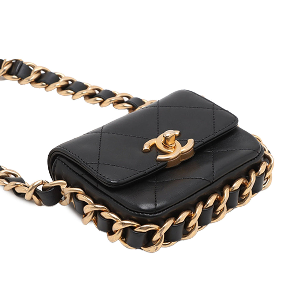 Chanel Micro Quilted Lambskin Single Flap — Black