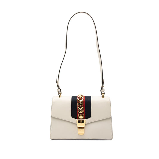 Gucci Small Leather Sylvie Web Satchel