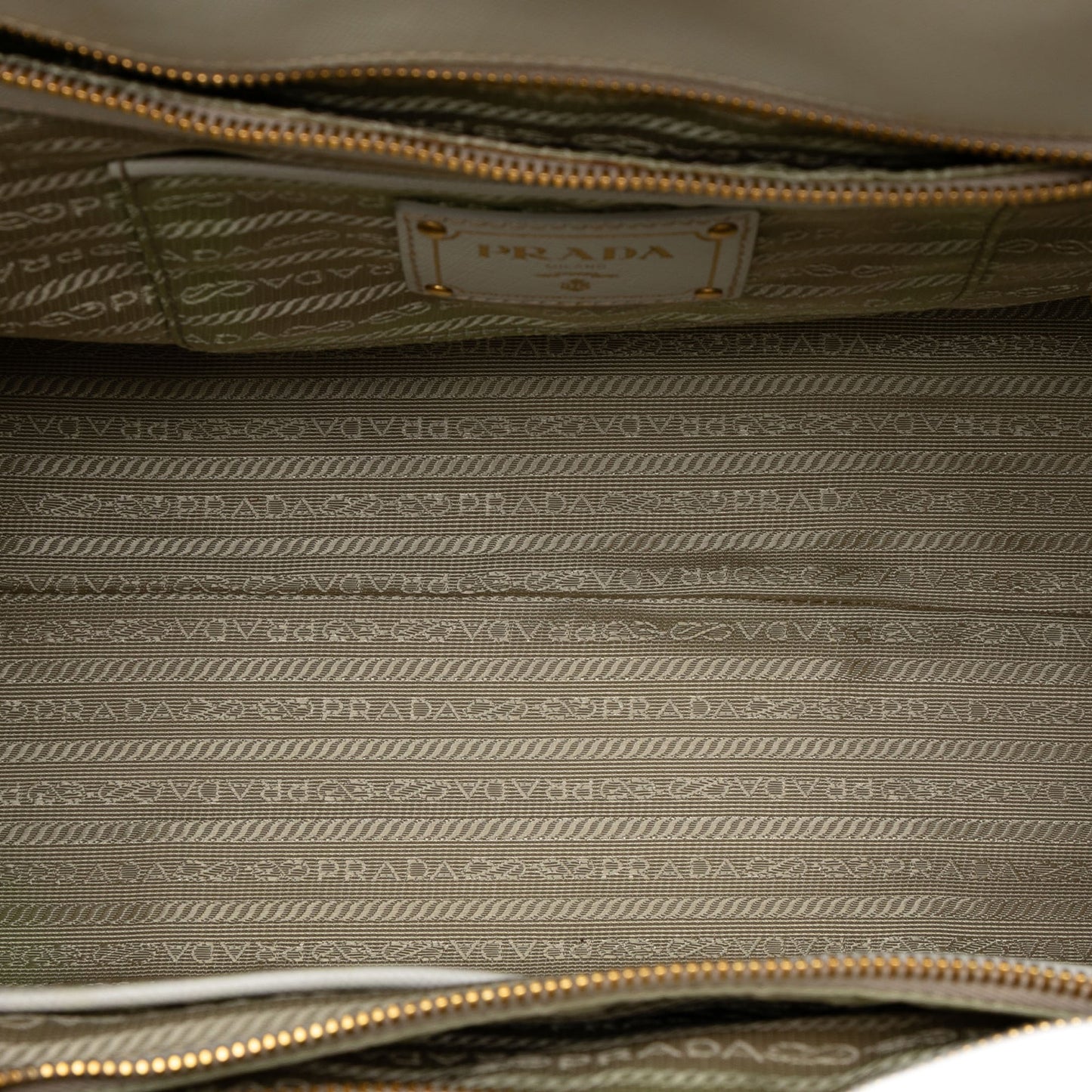 Prada Saffiano Trimmed Canvas Canapa Satchel