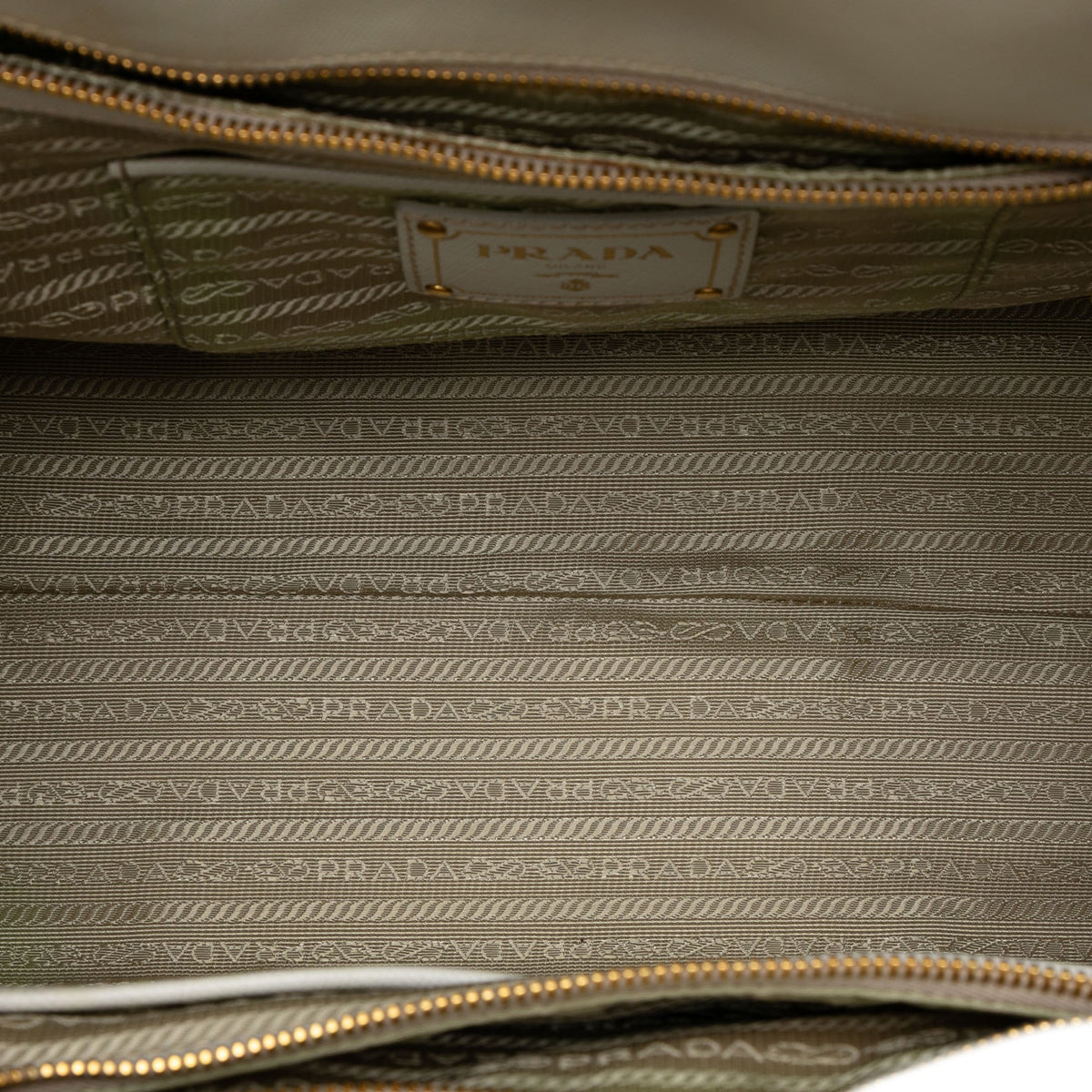 Prada Saffiano Trimmed Canvas Canapa Satchel