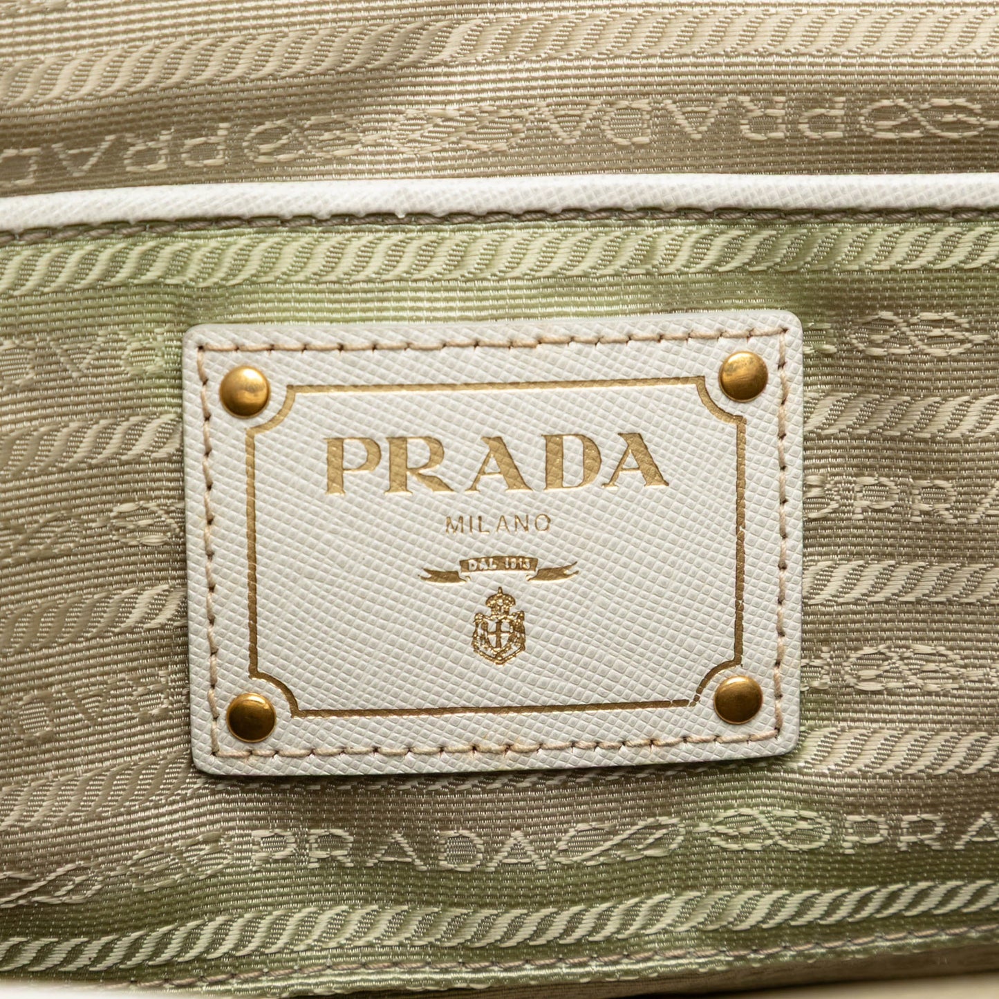 Prada Saffiano Trimmed Canvas Canapa Satchel