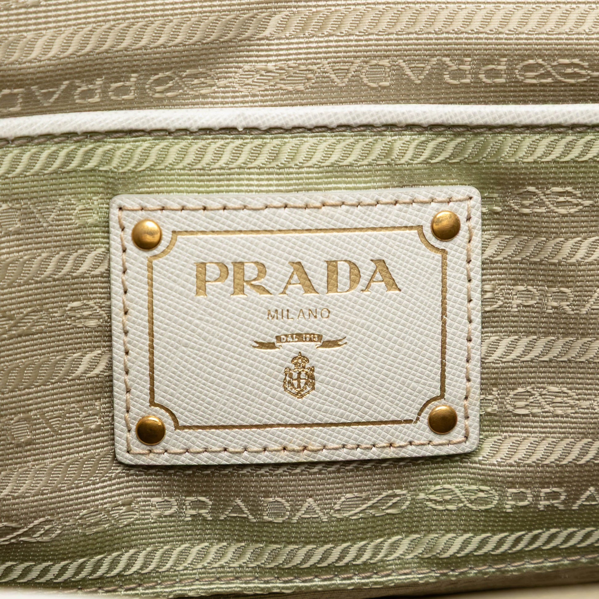 Prada Saffiano Trimmed Canvas Canapa Satchel