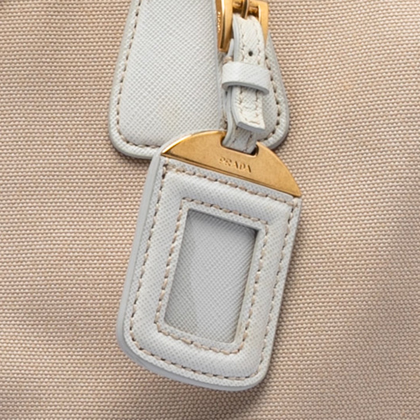 Prada Saffiano Trimmed Canvas Canapa Satchel