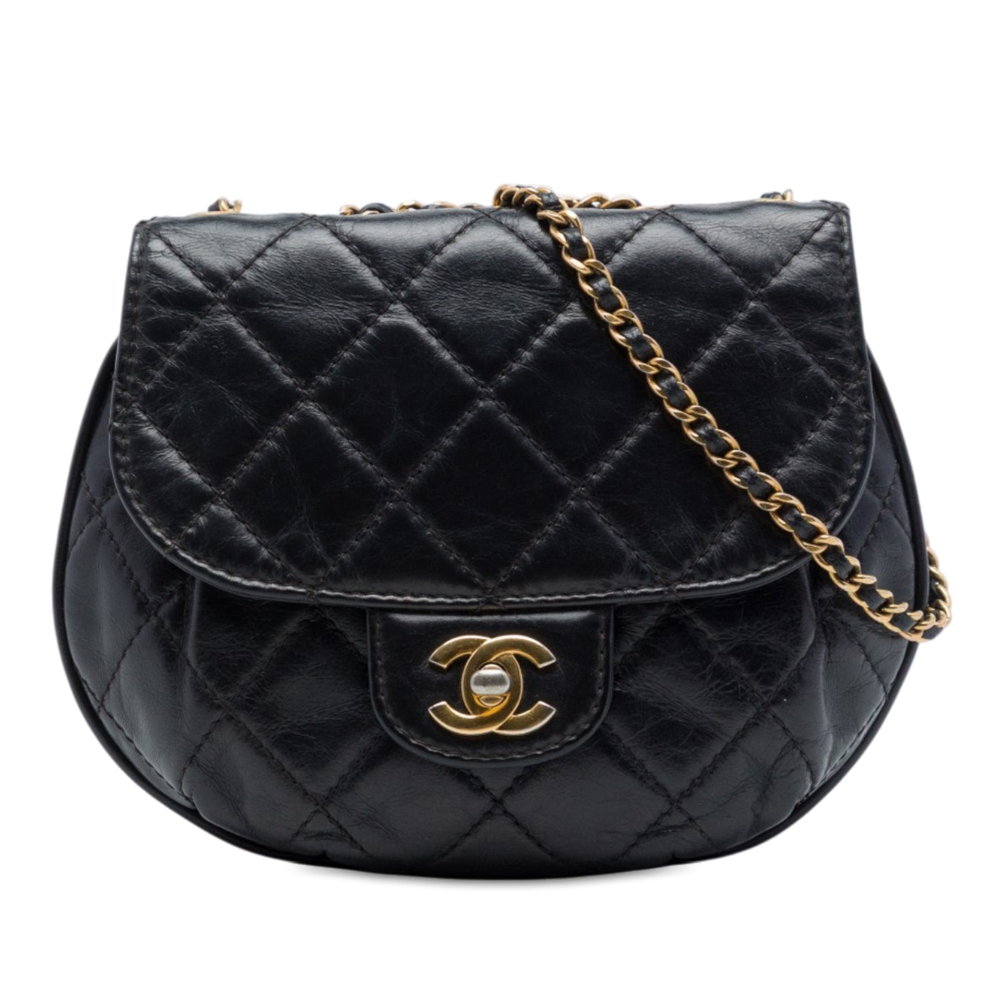 Chanel Small Quilted Glazed Calfskin Bubble CC Flap