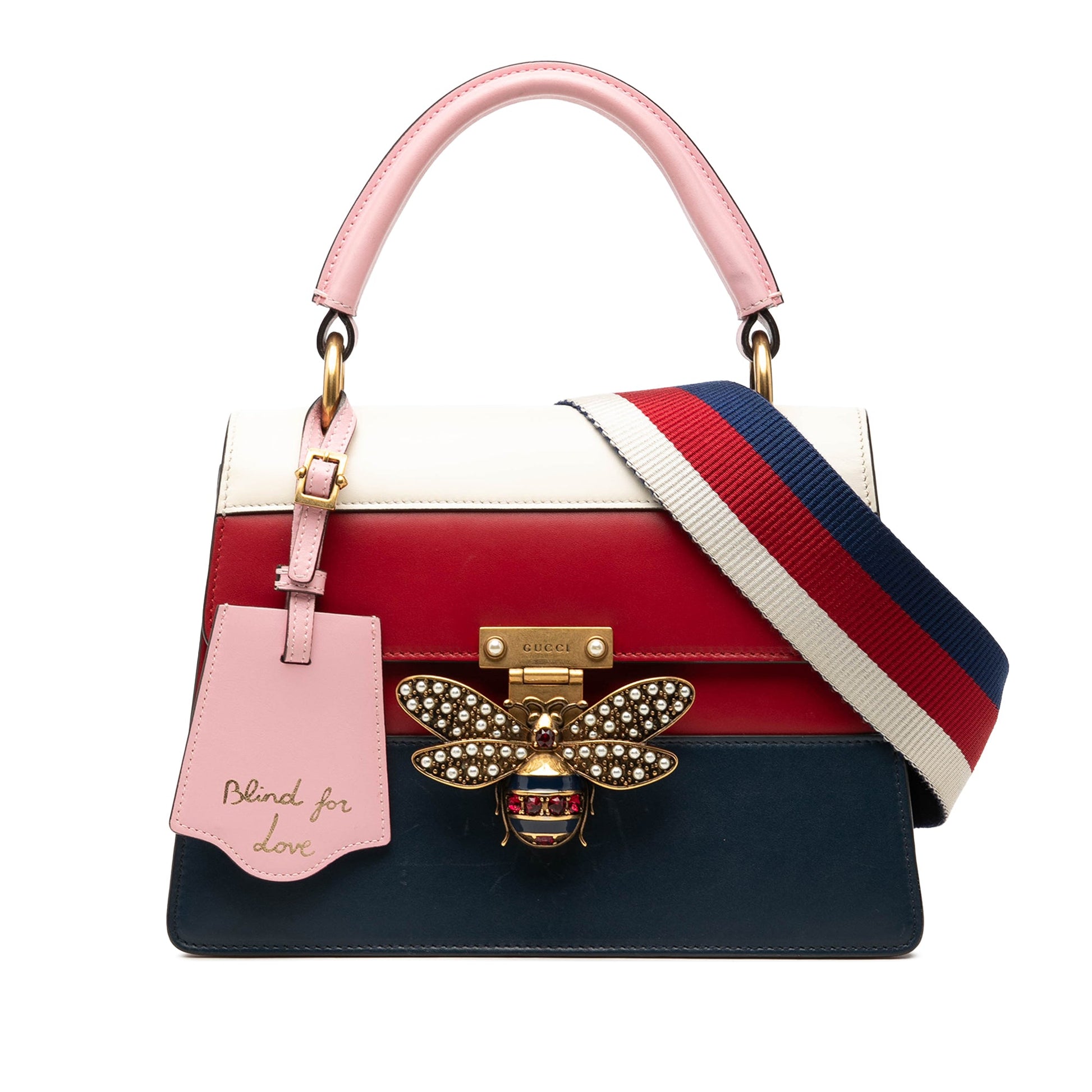 Gucci Small Tricolor Calfskin Queen Margaret Top Handle Bag