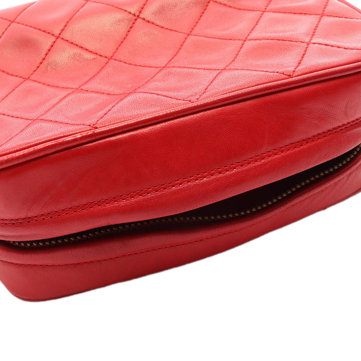 Chanel CC Quilted Lambskin Tassel Camera Bag — Red