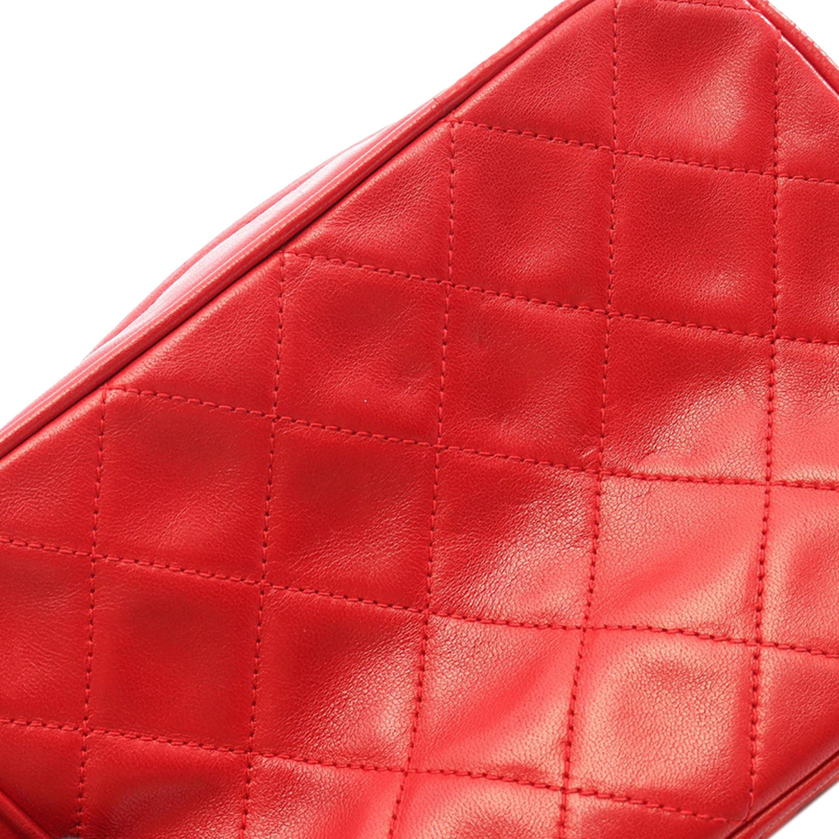 Chanel CC Quilted Lambskin Tassel Camera Bag — Red