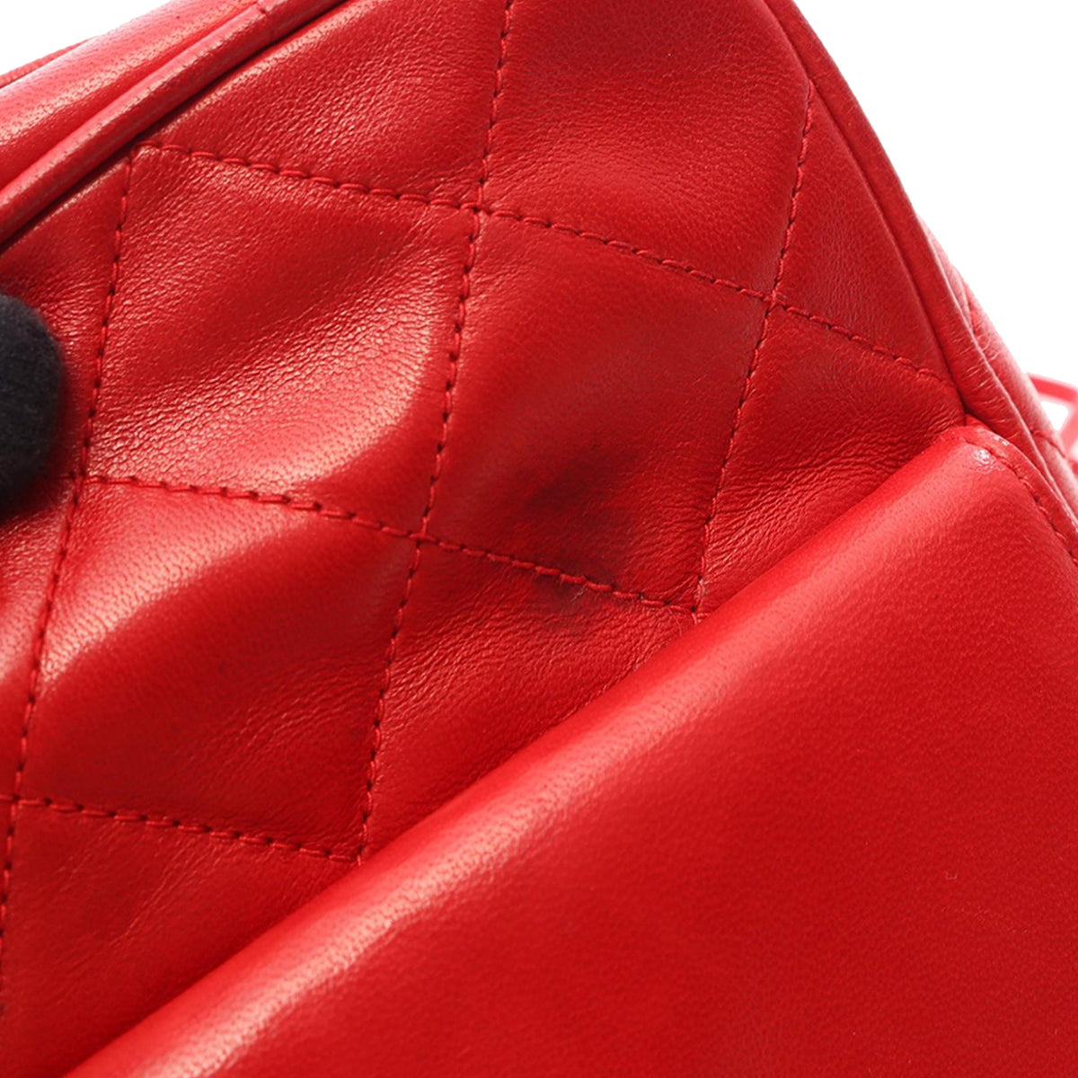 Chanel CC Quilted Lambskin Tassel Camera Bag — Red