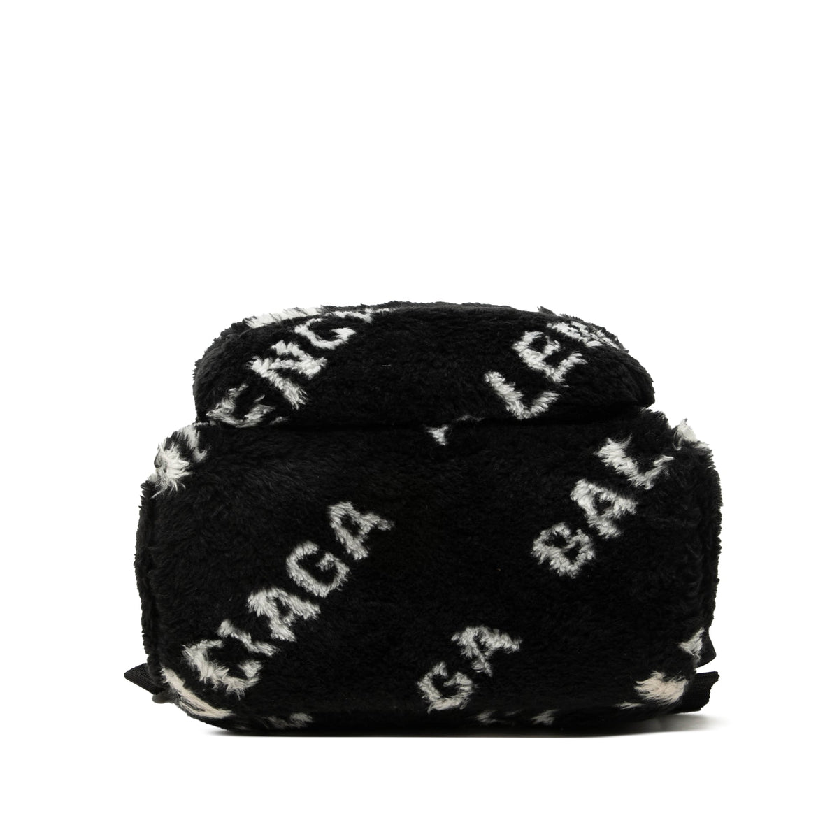 Balenciaga Small Faux Fur Diagonal Logo Everyday Backpack — Black