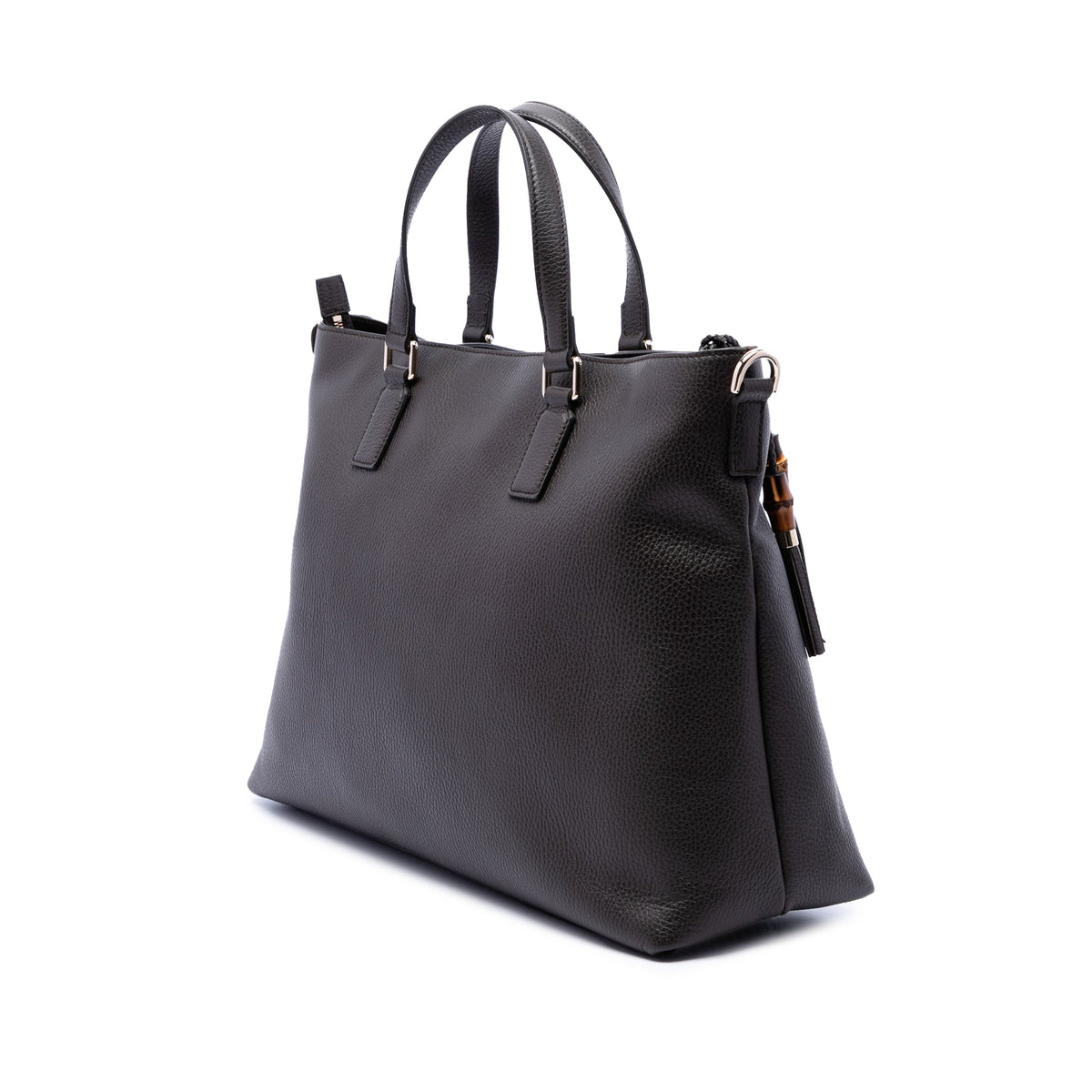 Gucci Calfskin Bamboo Tassel Satchel — Brown