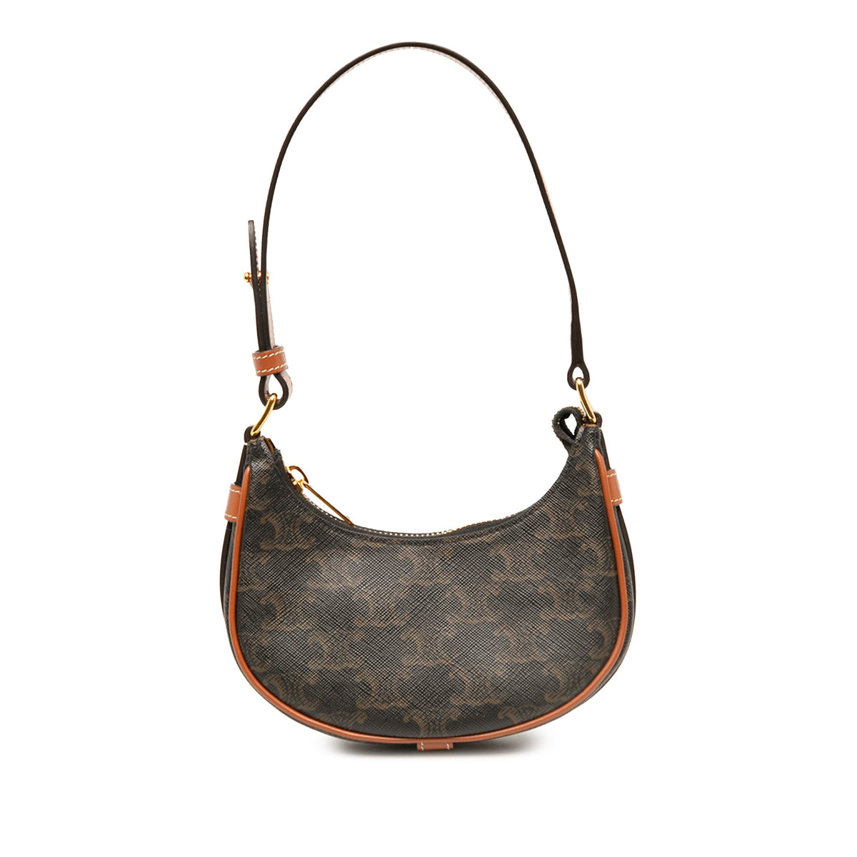 Celine Mini Triomphe Coated Canvas Ava Shoulder Bag — Brown