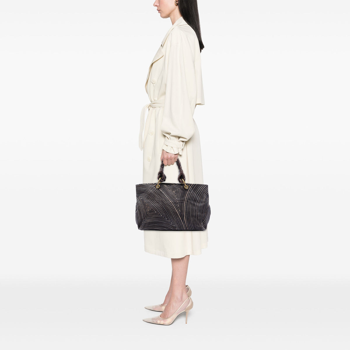 Bottega Veneta Printed Canvas Cabat Tote