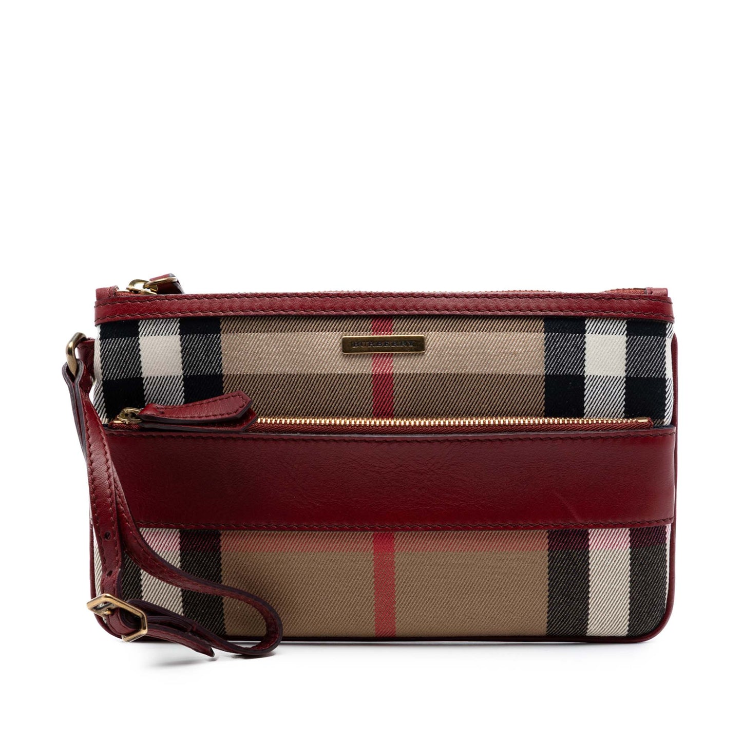 Burberry House Check Canvas Wristlet Clutch