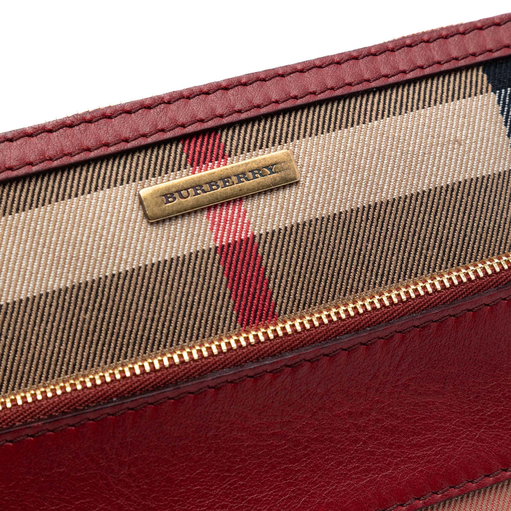 Burberry House Check Canvas Wristlet Clutch