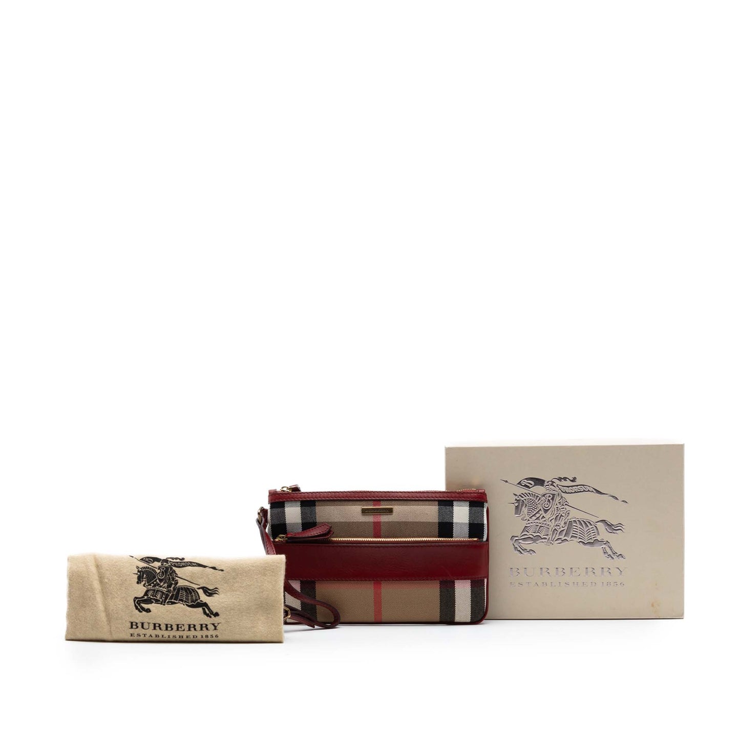 Burberry House Check Canvas Wristlet Clutch