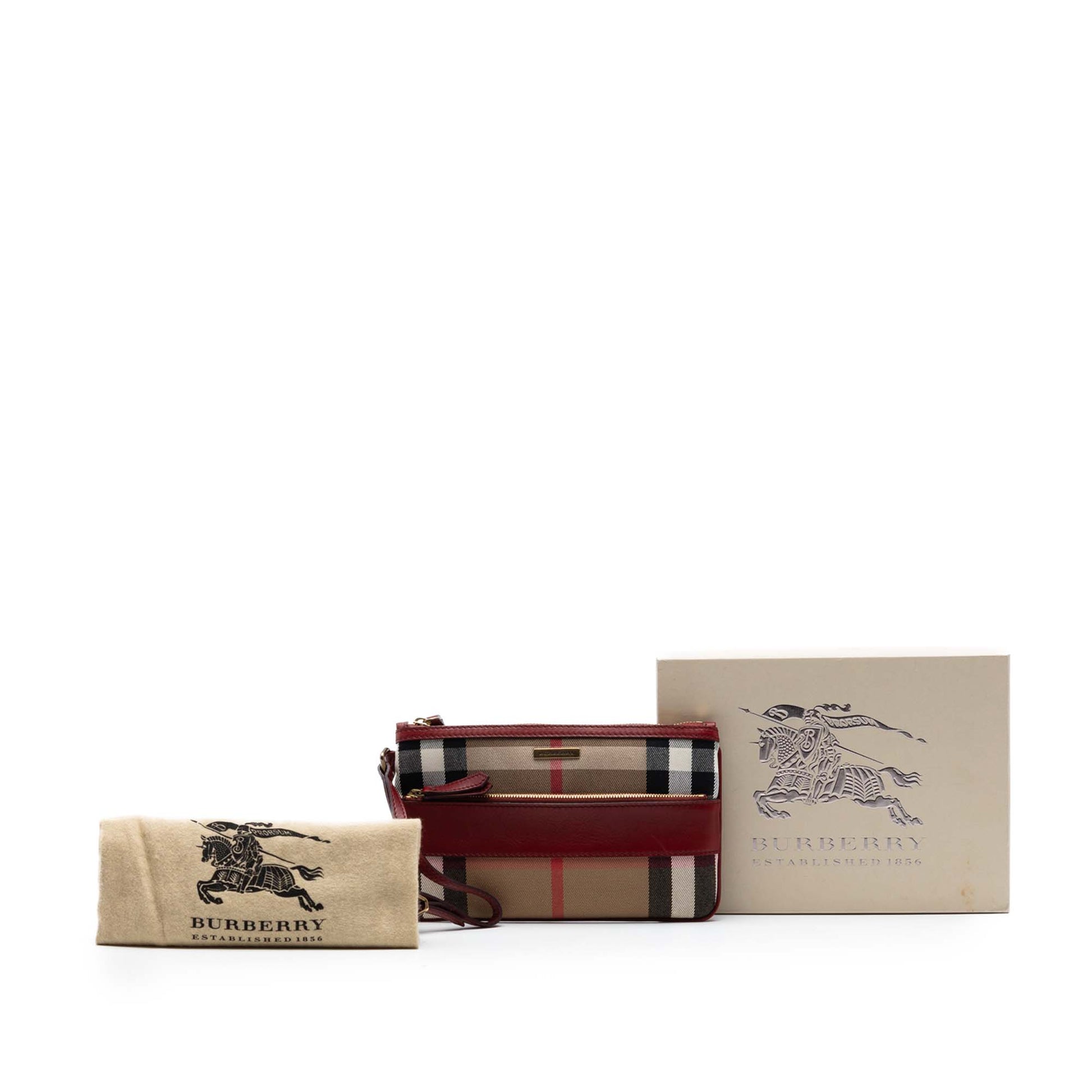 Burberry House Check Canvas Wristlet Clutch