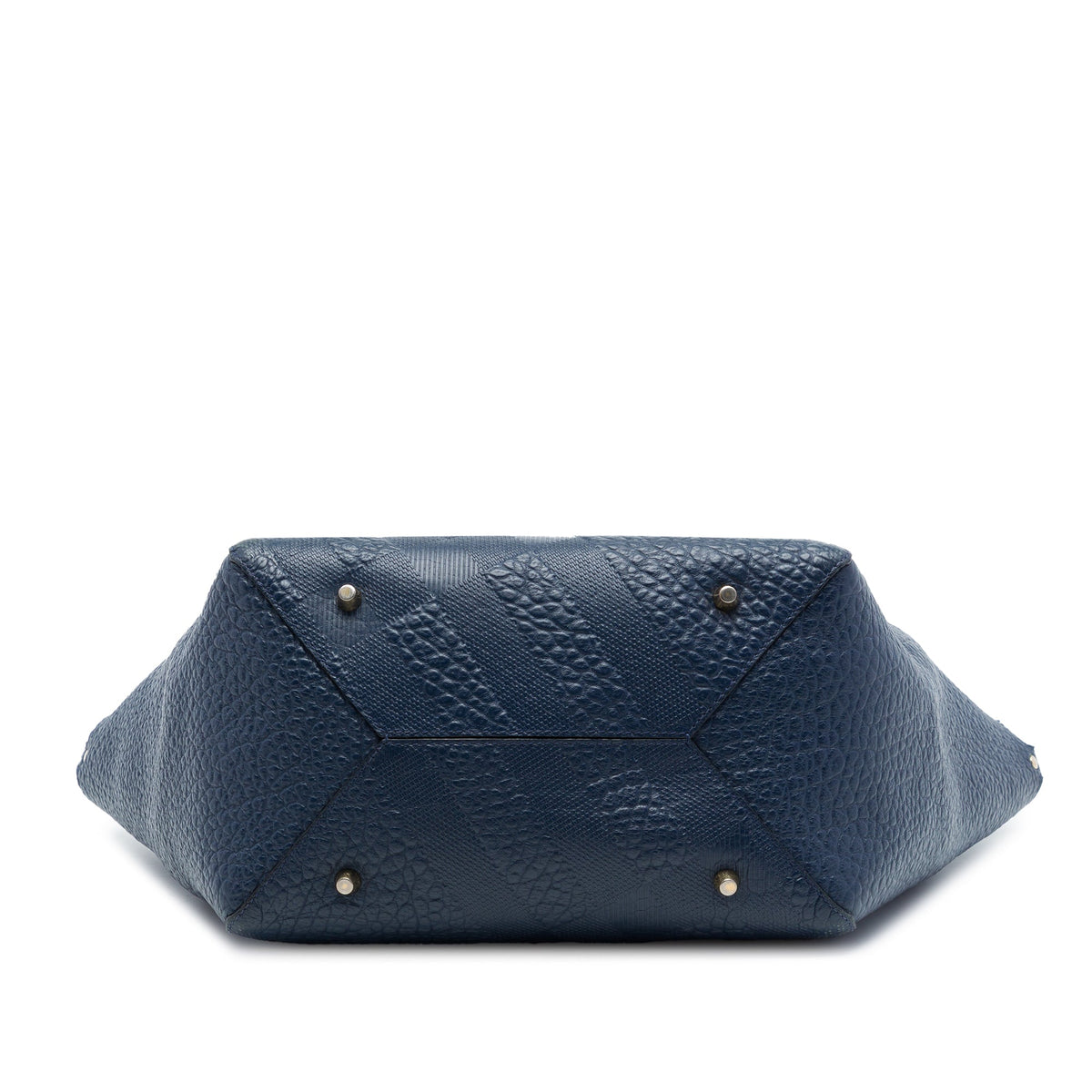 Burberry Small Elephant Embossed Calfskin Check Canterbury Tote