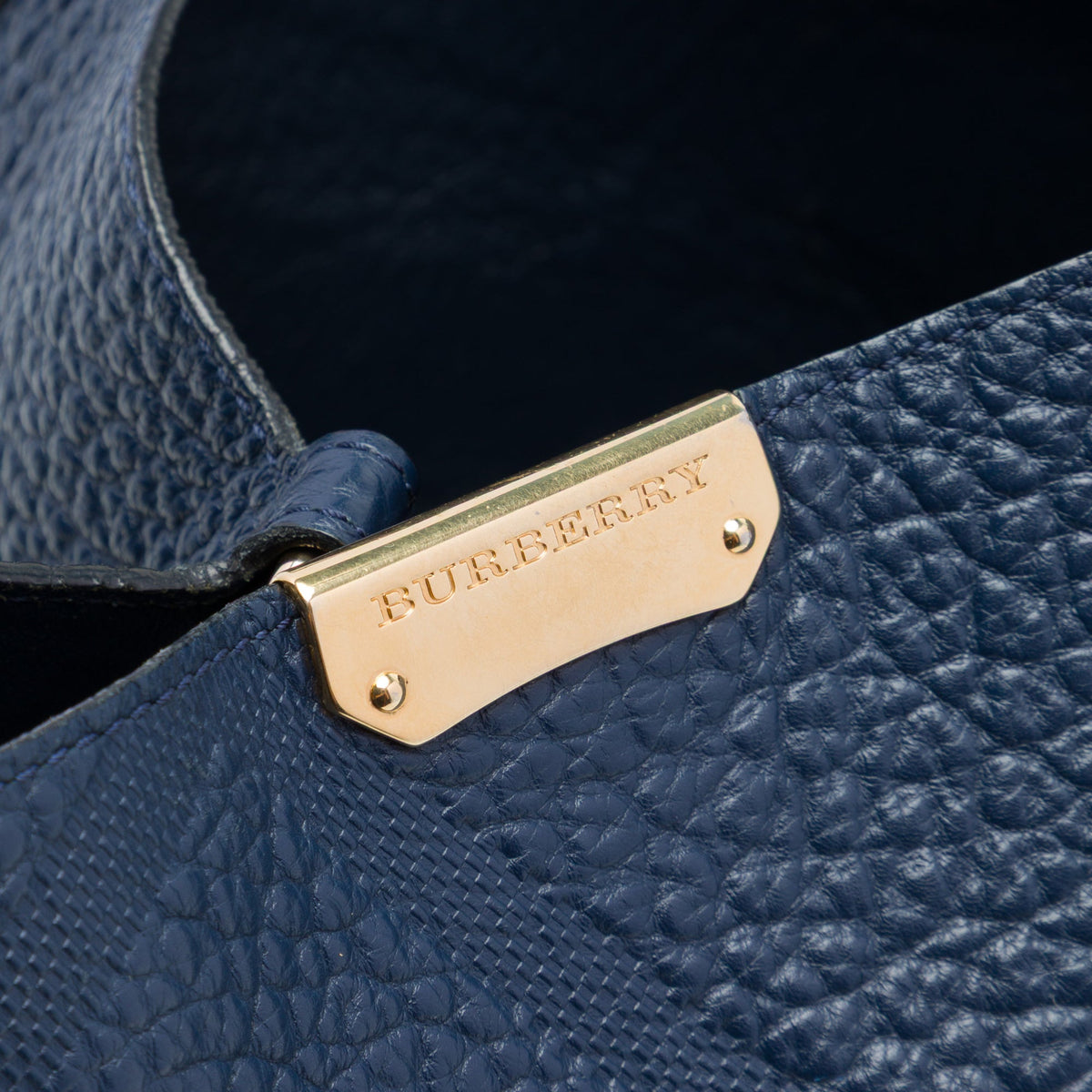 Burberry Small Elephant Embossed Calfskin Check Canterbury Tote