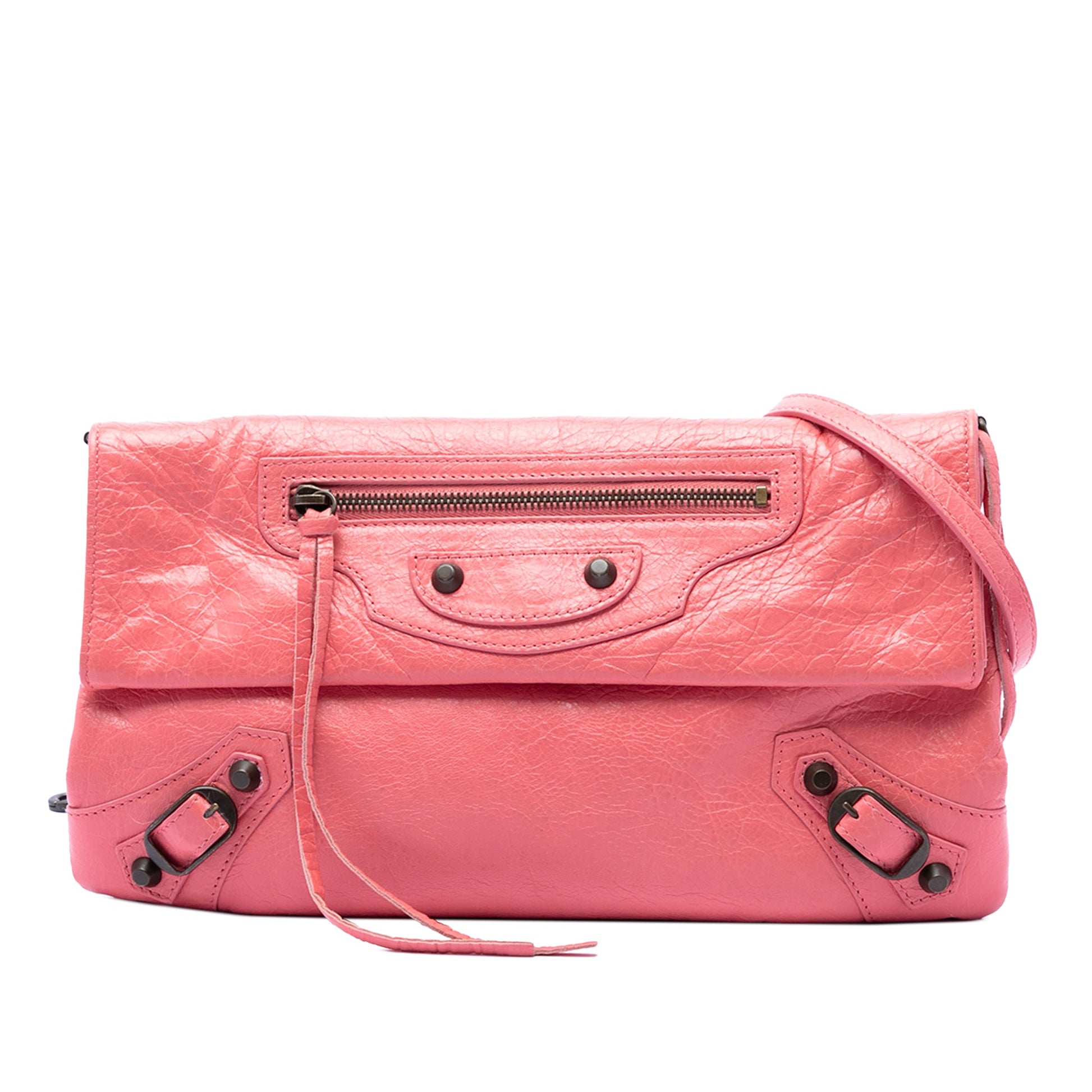 Balenciaga Lambskin Motocross Classic Envelope Crossbody