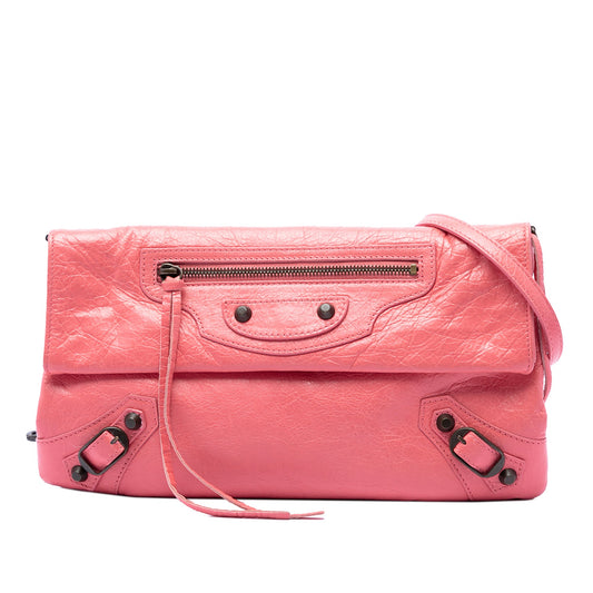 Balenciaga Lambskin Motocross Classic Envelope Crossbody