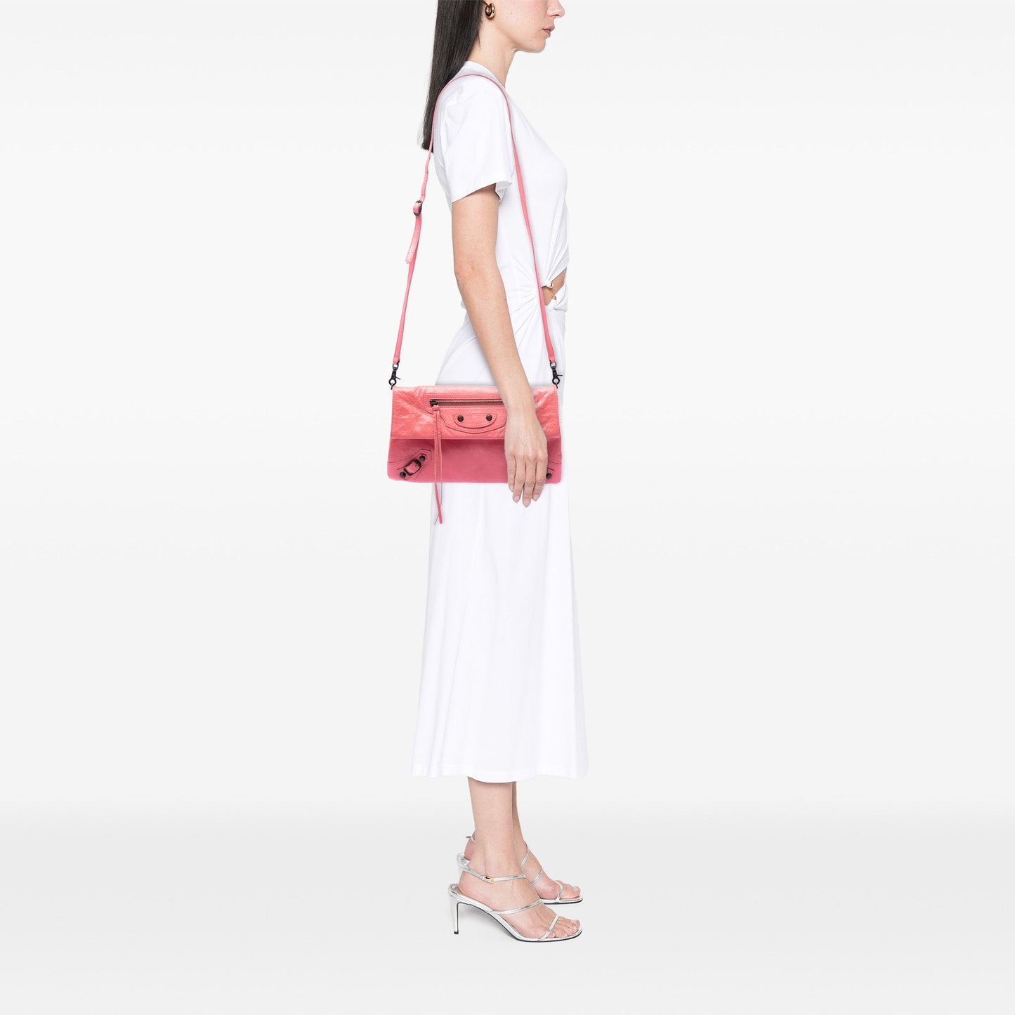 Balenciaga Lambskin Motocross Classic Envelope Crossbody