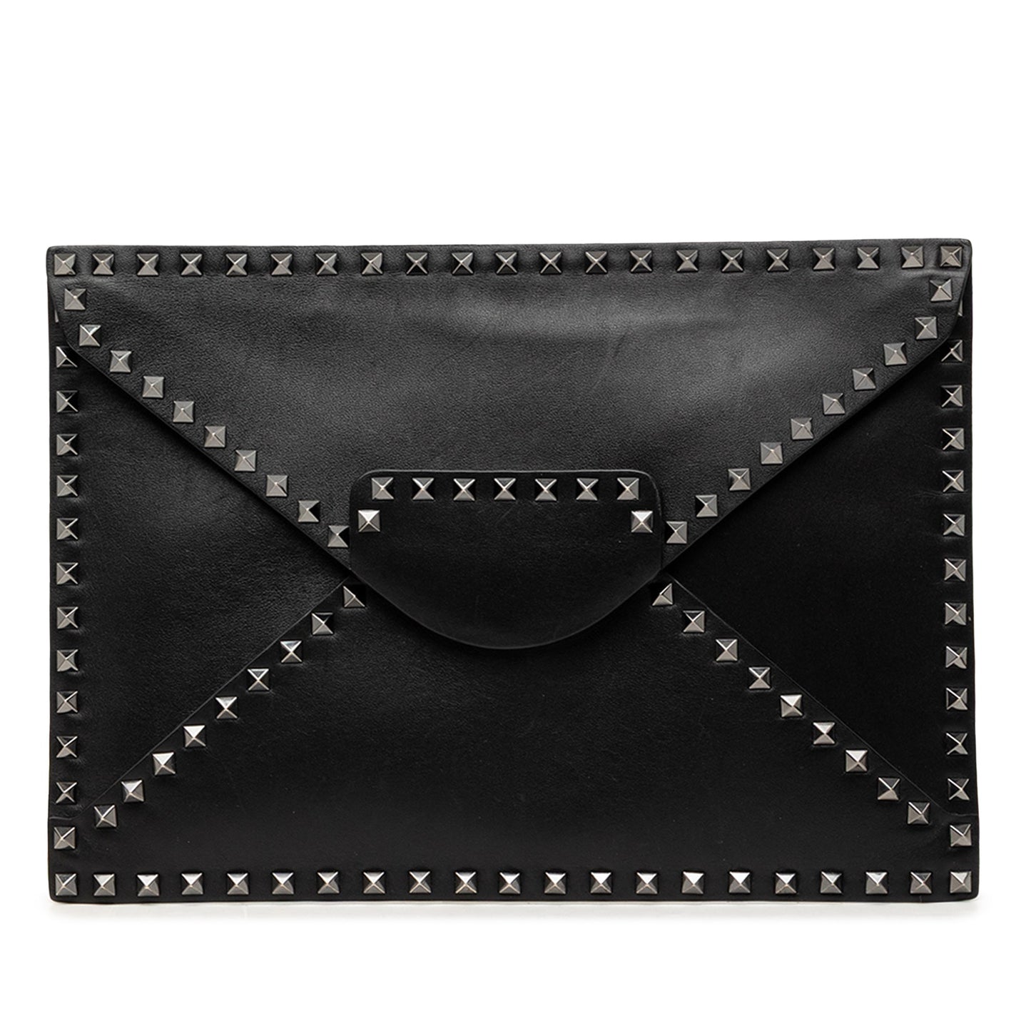 Valentino Leather Rockstud Untitled Envelope Clutch