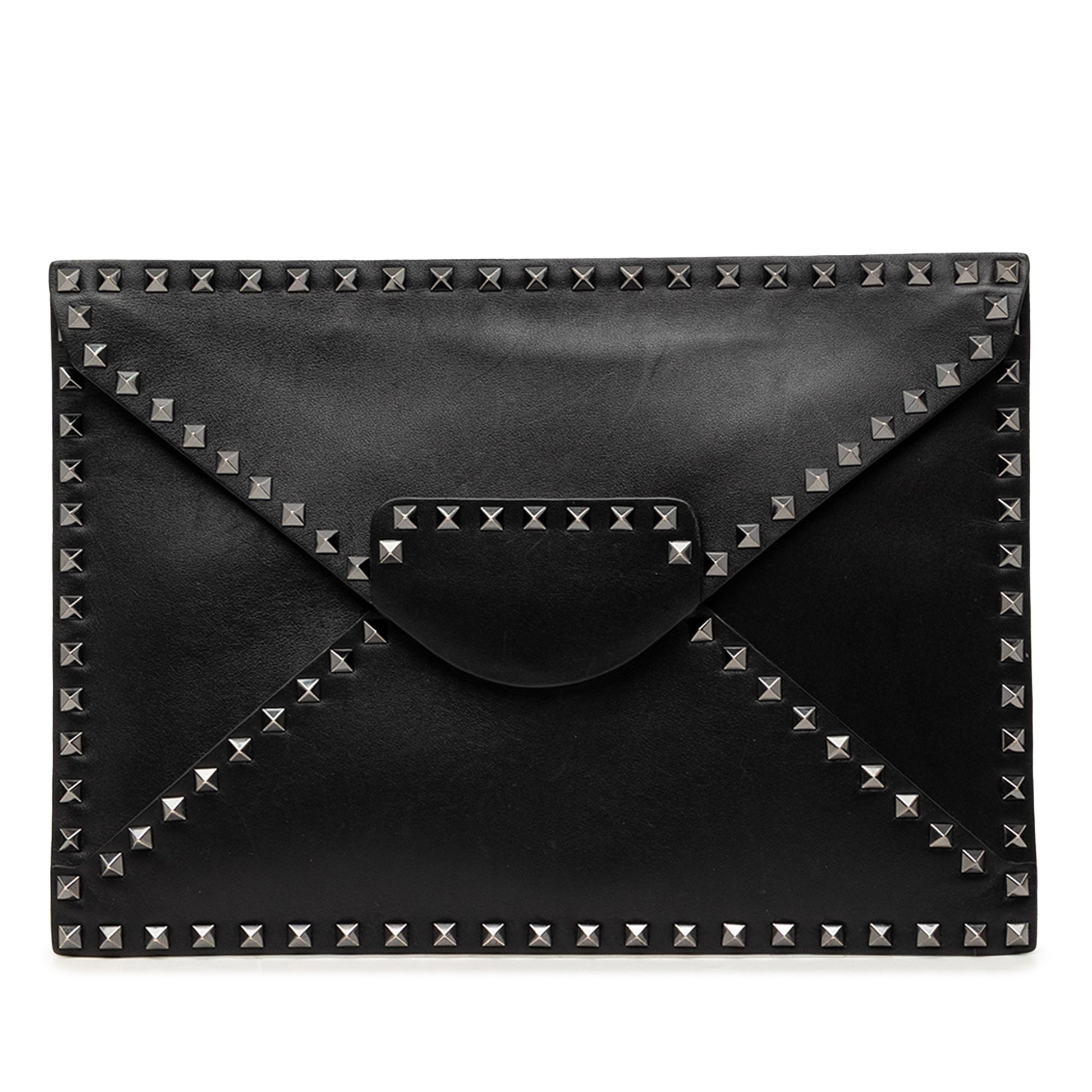 Valentino Leather Rockstud Untitled Envelope Clutch