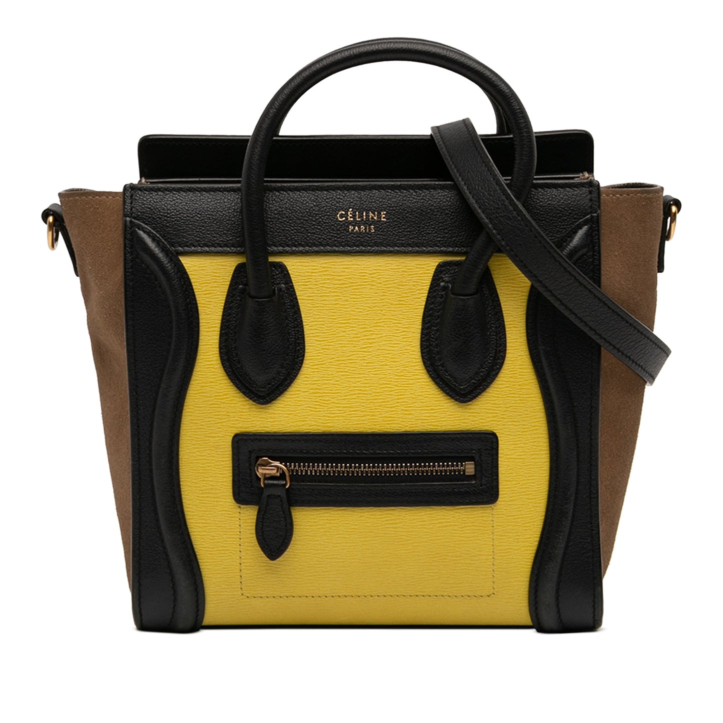 Celine Nano Tricolor Calfskin and Suede Luggage Tote
