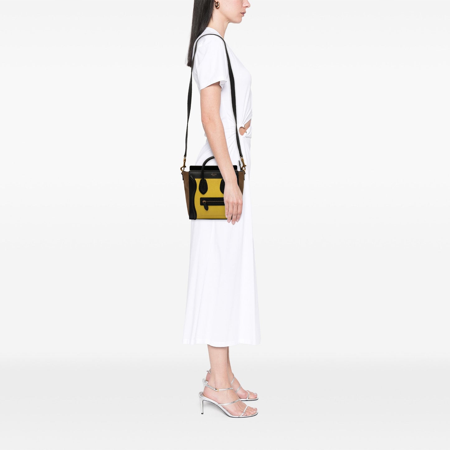 Celine Nano Tricolor Calfskin and Suede Luggage Tote