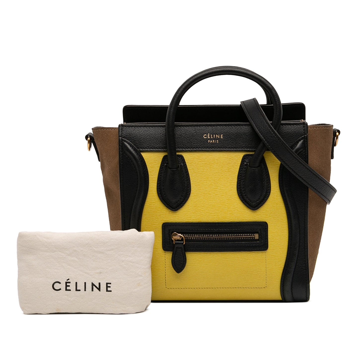 Celine Nano Tricolor Calfskin and Suede Luggage Tote