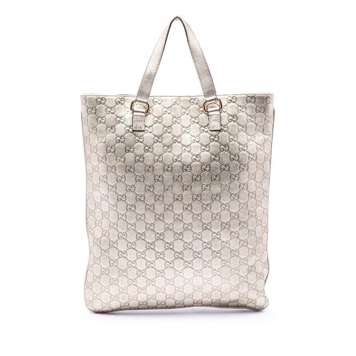 Gucci Metallic Guccissima Tote — Silver