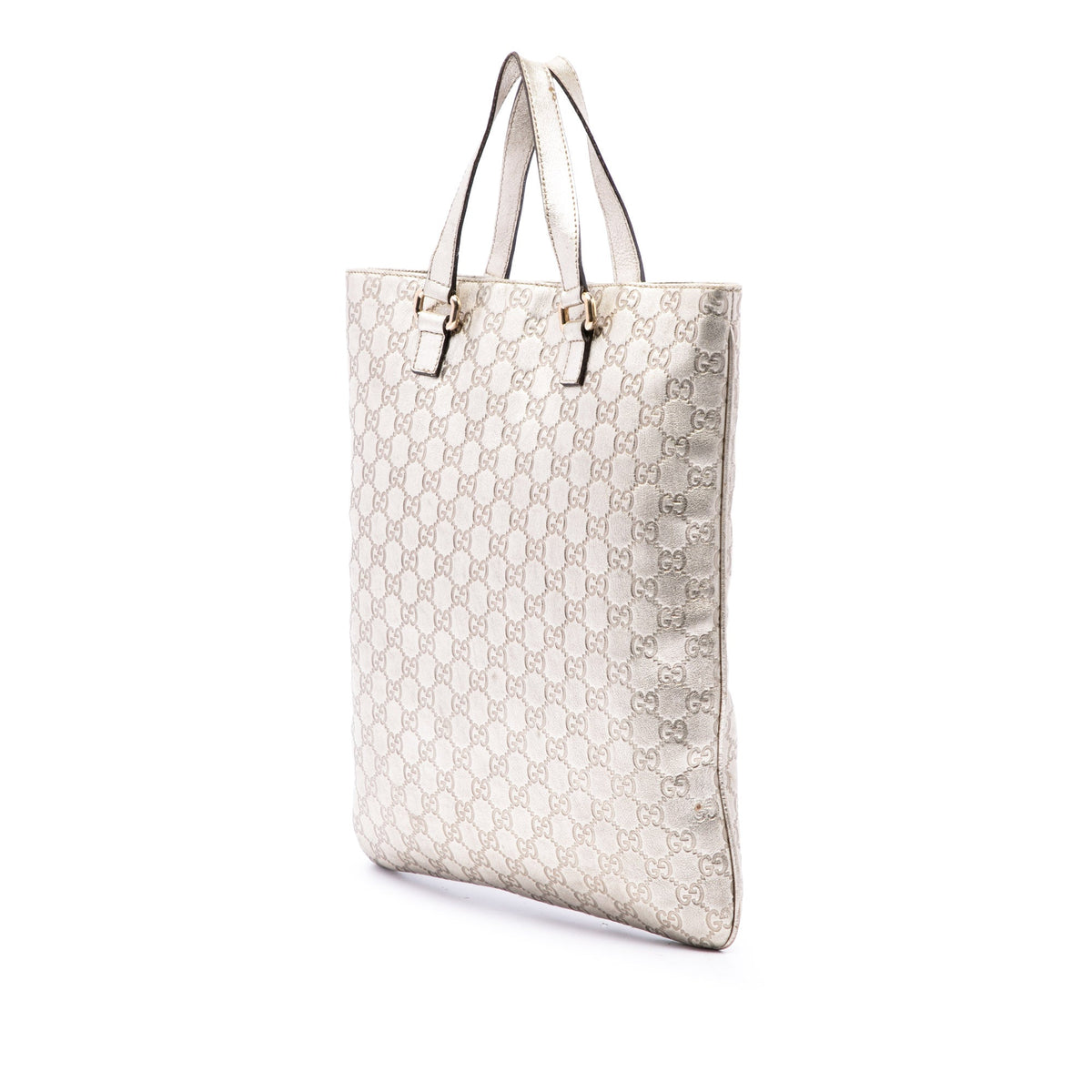 Gucci Metallic Guccissima Tote — Silver