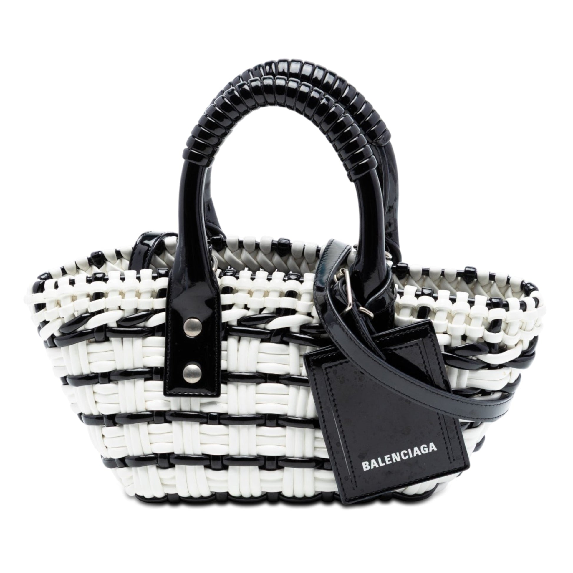 Balenciaga Faux Leather Bistro Basket Bag XXS