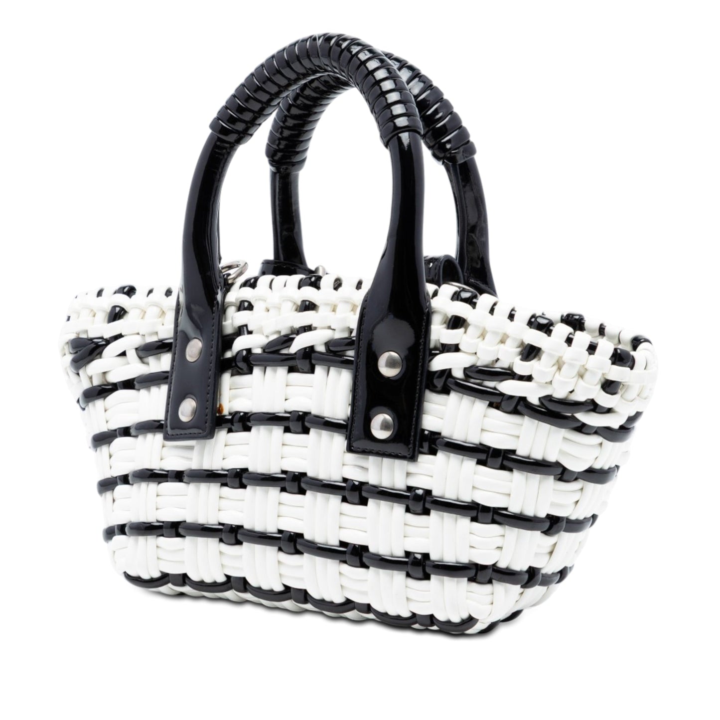 Balenciaga Faux Leather Bistro Basket Bag XXS