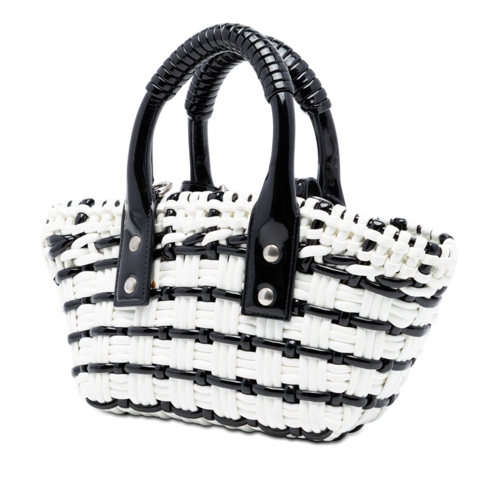 Balenciaga Faux Leather Bistro Basket Bag XXS