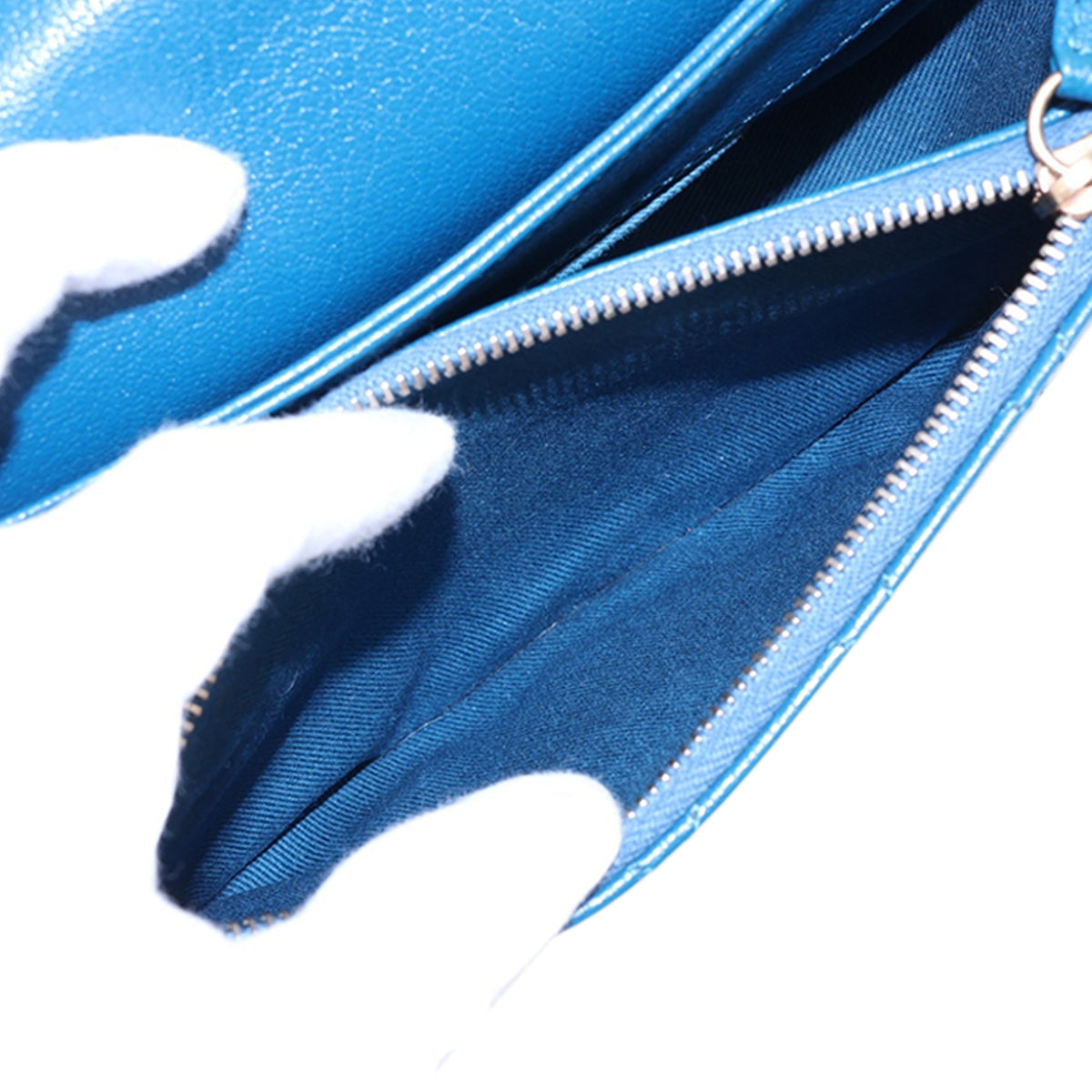Chanel Small Shiny Calfskin and Quilted Goatskin Coco Curve Flap — Blue