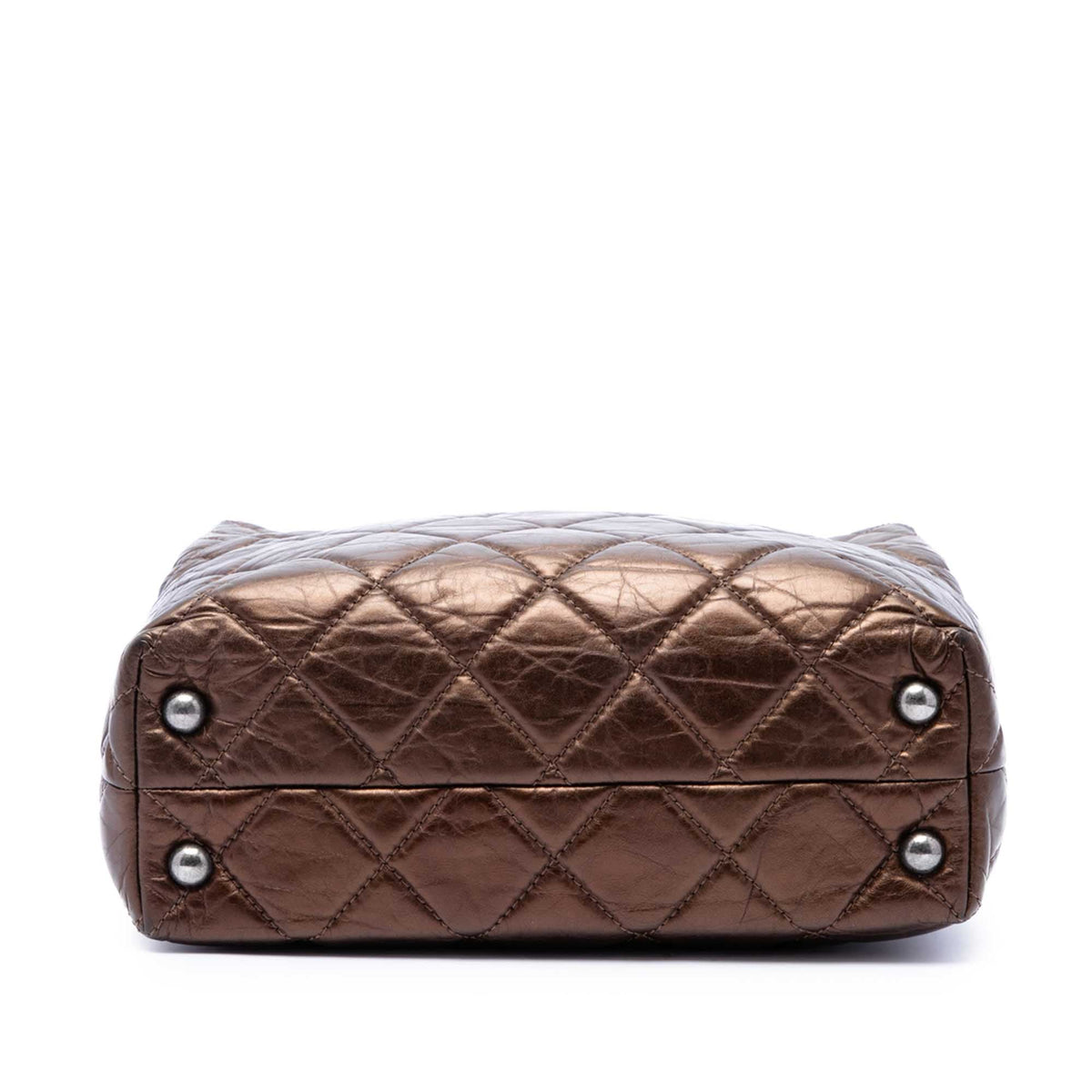Chanel Quilted Metallic Aged Calfskin Reissue 2.55 Tote — Brown