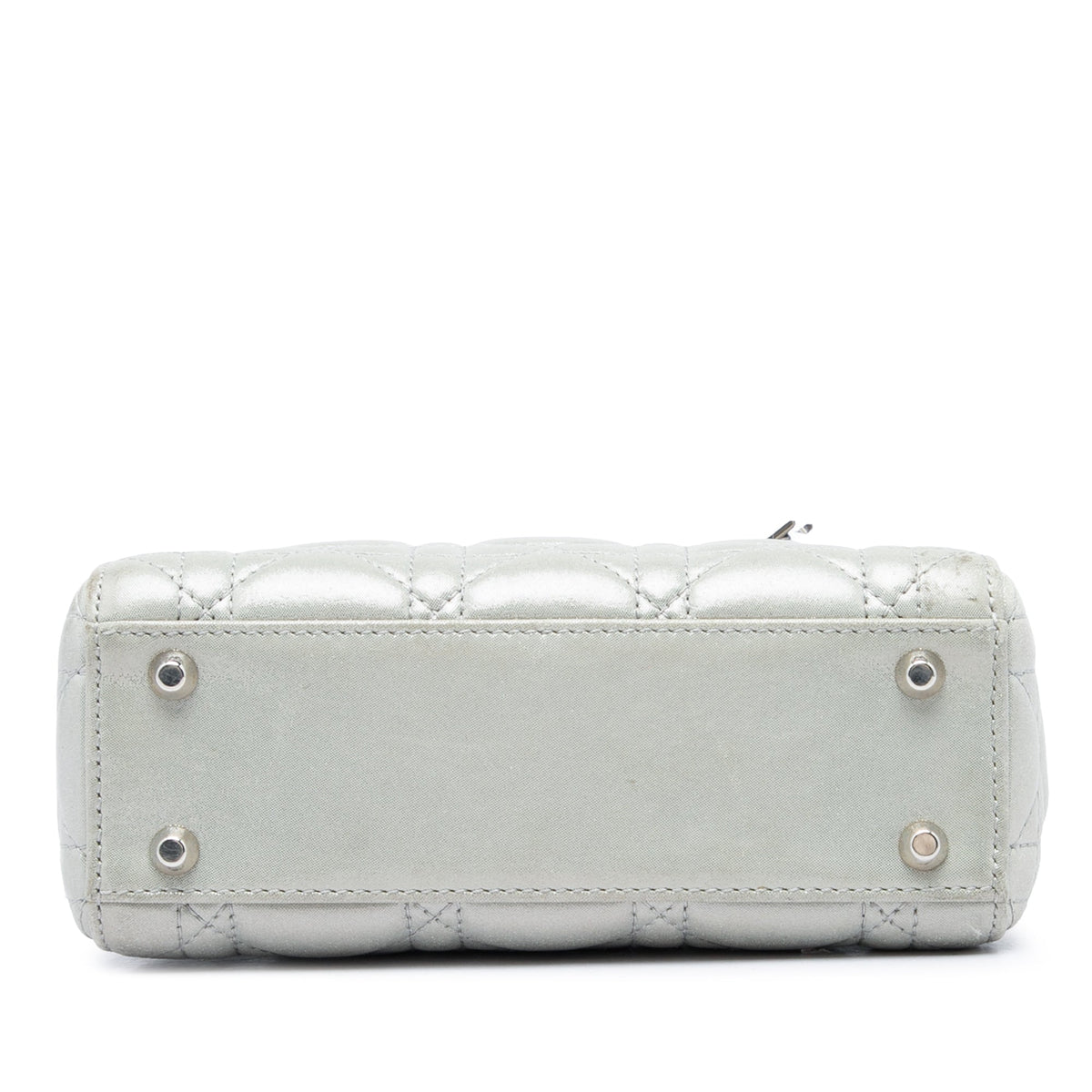 Dior Mini Iridescent Lambskin Cannage Lady Dior — Gray