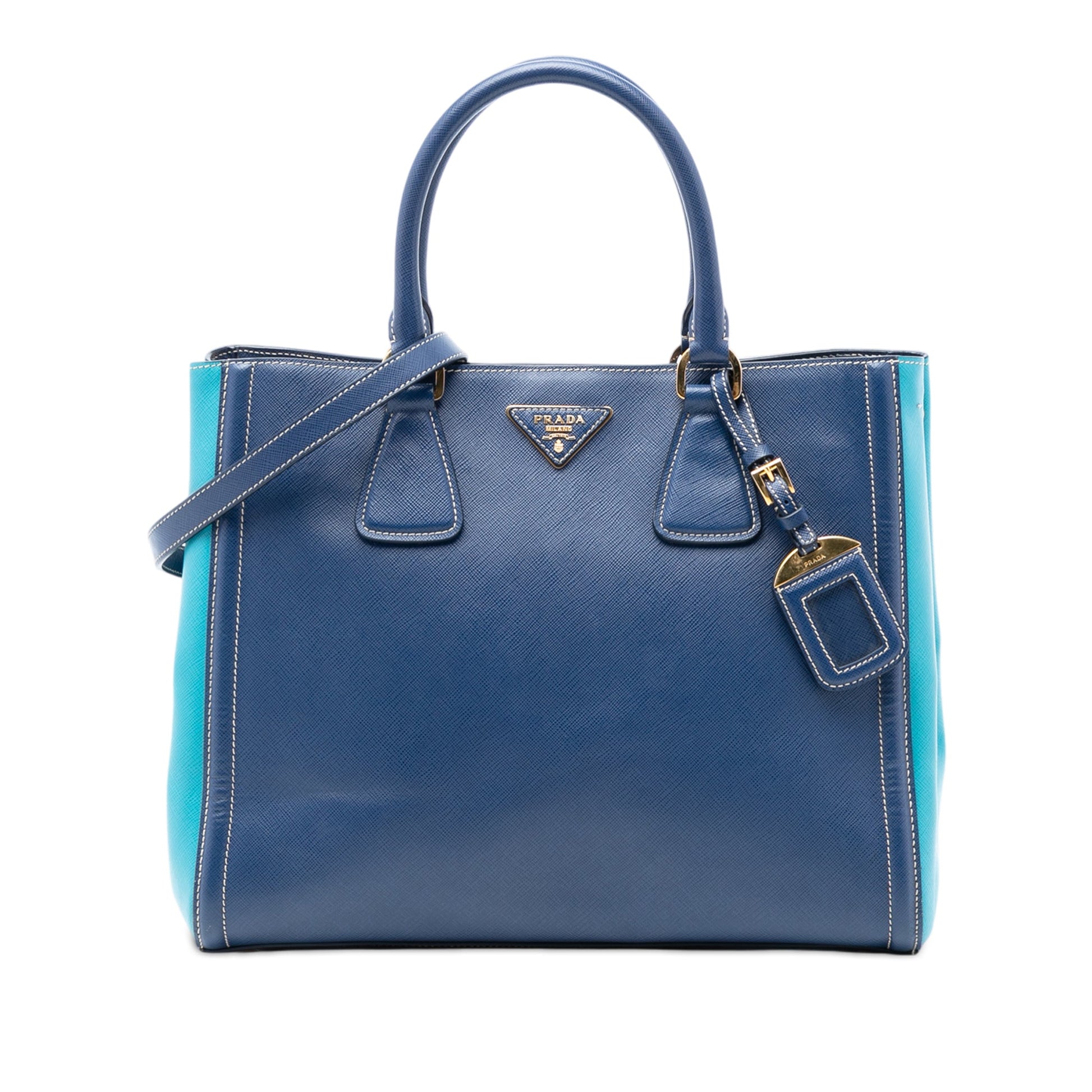 Prada Medium Bicolor Saffiano Lux Galleria Satchel