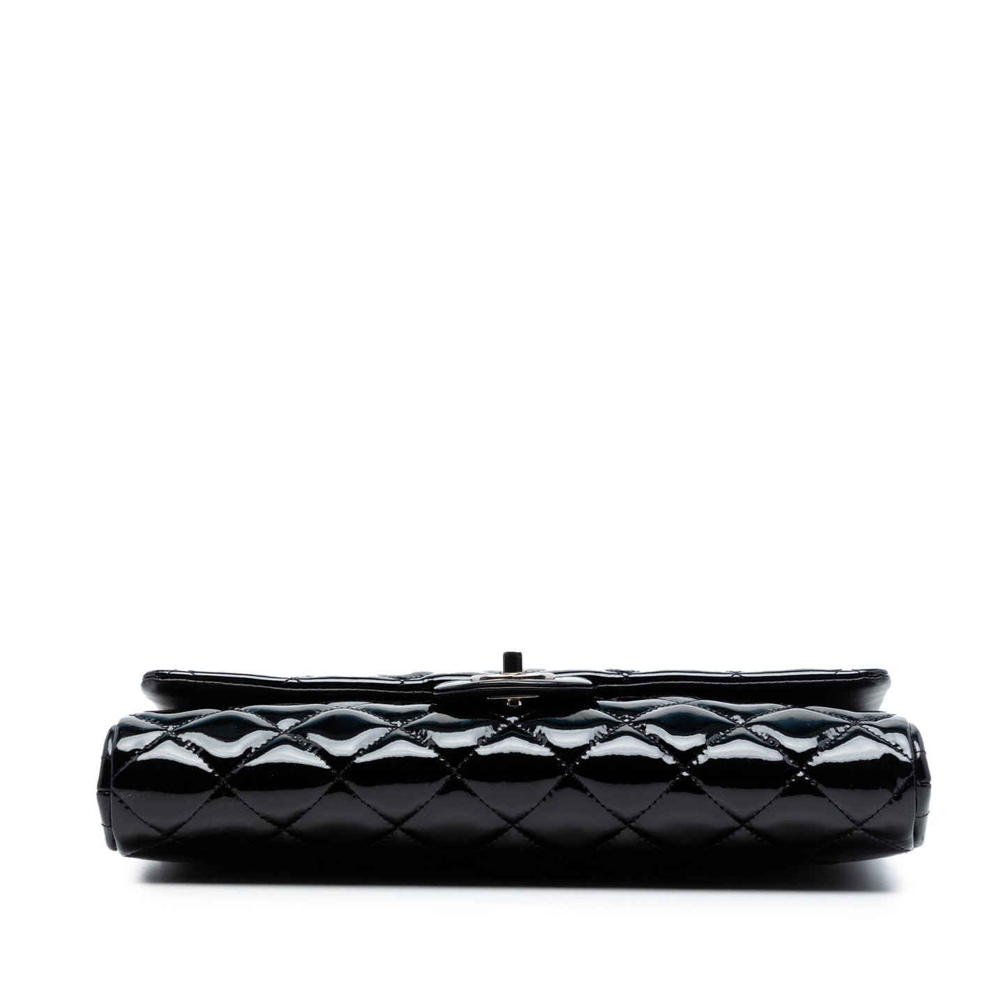 Chanel CC Quilted Patent Clutch With Chain