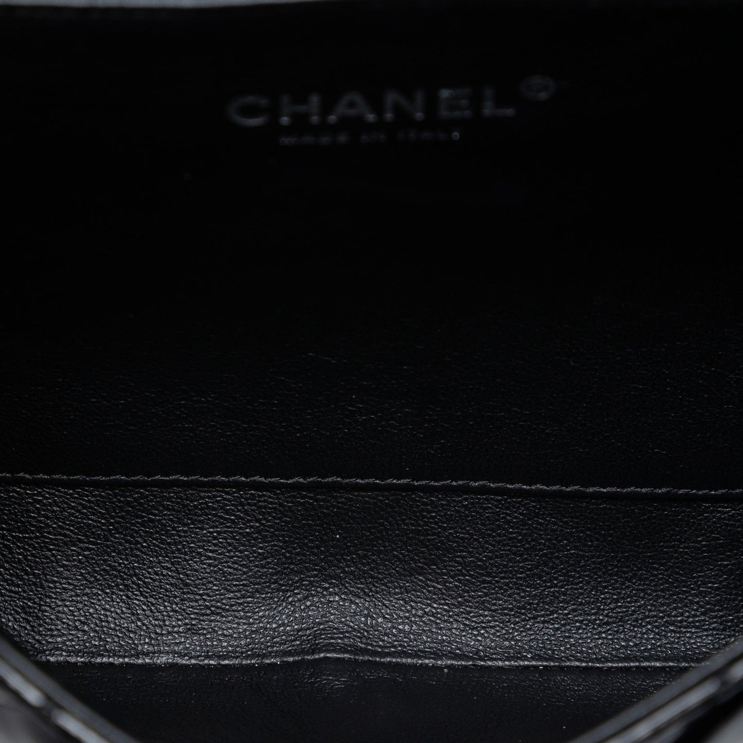 Chanel CC Quilted Patent Clutch With Chain
