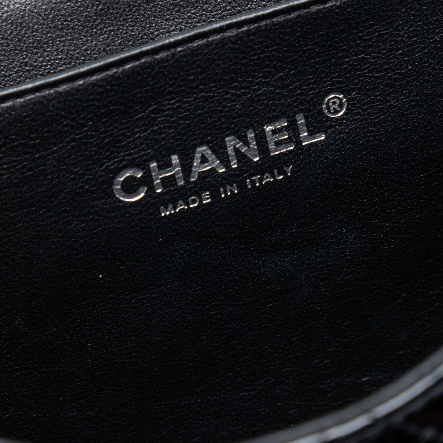 Chanel CC Quilted Patent Clutch With Chain