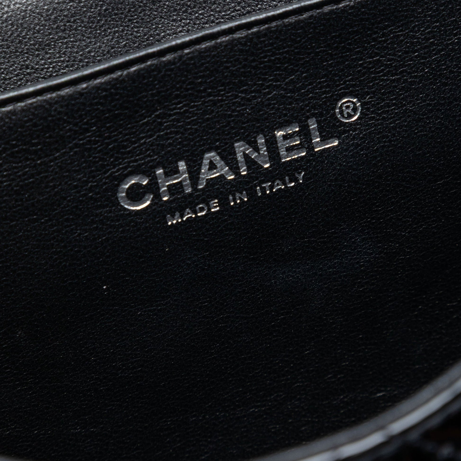 Chanel CC Quilted Patent Clutch With Chain